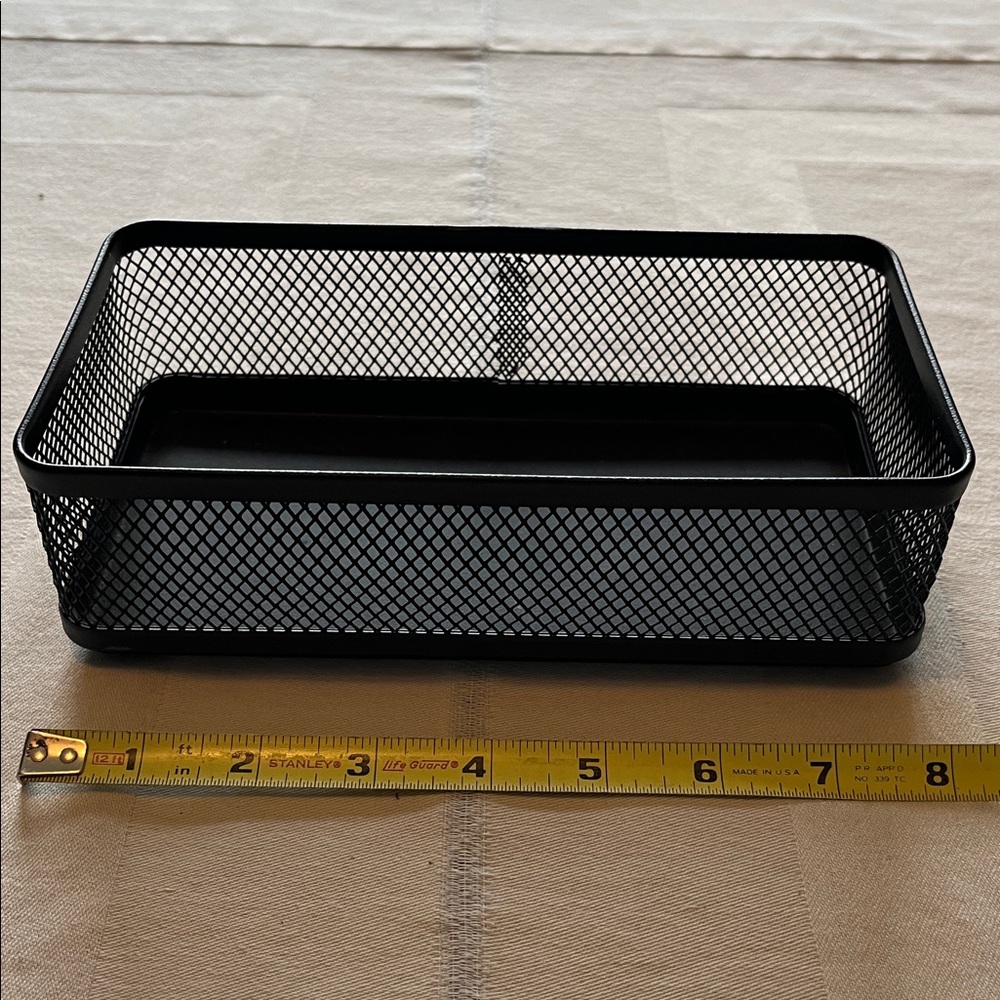 Metal Wire Black Mesh Desk Organizer Bins - Set of 2 - Picture 4 of 7